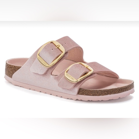 Birkenstock Shoes - Velvet light pink Birkenstocks. Arizona Big Buckle.